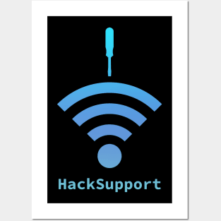 Copy of Hack-Support: A Cybersecurity Design (Blue) Posters and Art